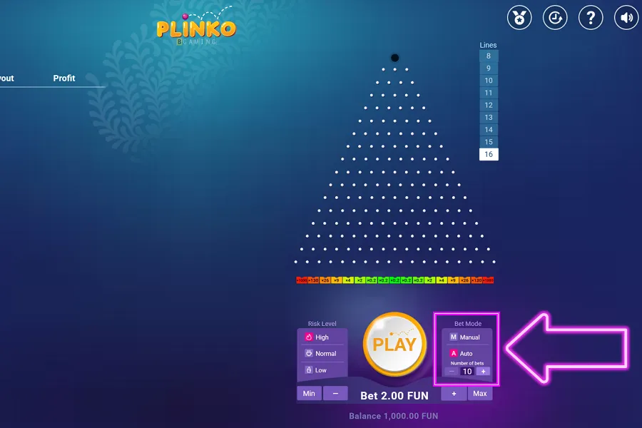 Activación del modo automático